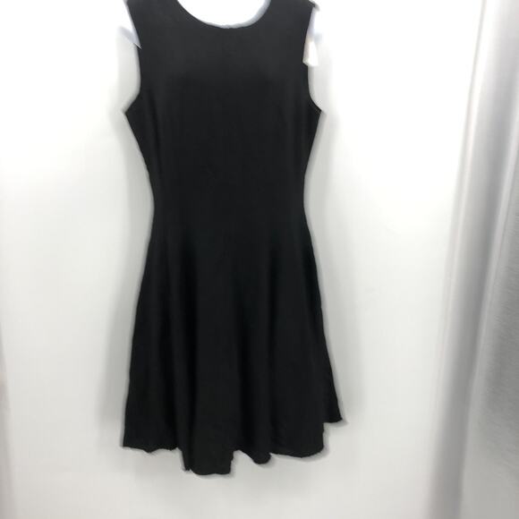 Theory NWT Round Neck Fit Flare Mini Shift Dress Sleeveless Black Size 12 - Picture 4 of 6